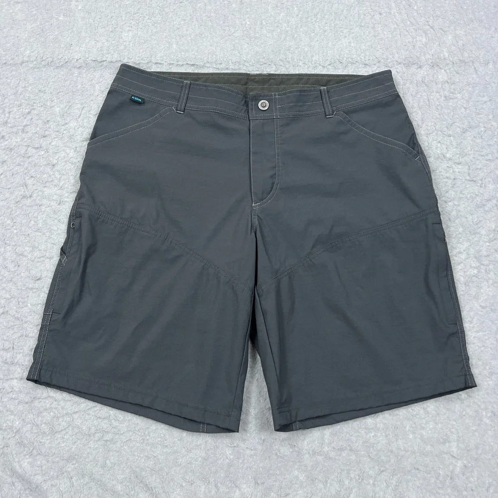 Kuhl Renegade Shorts Mens 36 Gray‎ Nylon Hiking Utility Zip Cargo Pockets 11